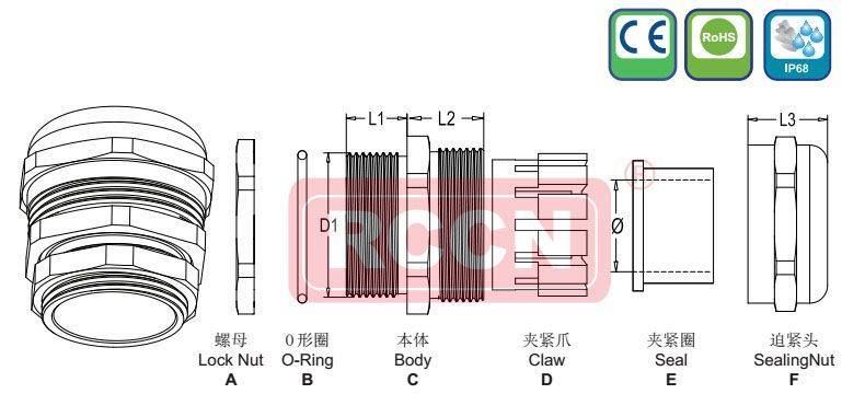 日成MGS型不銹鋼電纜防水接頭