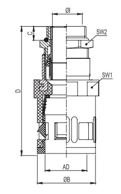 帶鎖緊金屬螺紋軟管接頭 BGQMZ