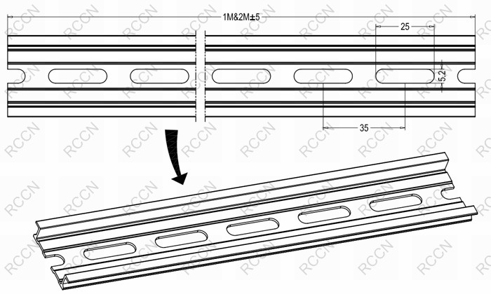 鋁合金導軌 LS35/7.5/1.1-525