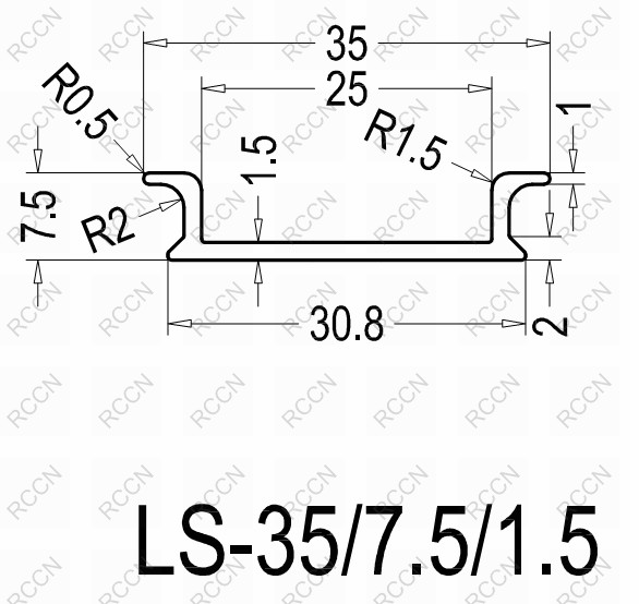 鋁合金導軌 LS35/7.5/1.5-525